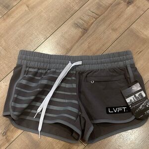 NWT LVFT (Live Fit Apparel) Gray Athletic Running Workout Shorts Sz S